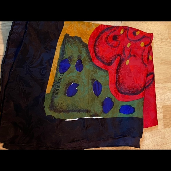 D’Argenlieu Paris 100% Silk Large Scarf - Picture 4 of 11